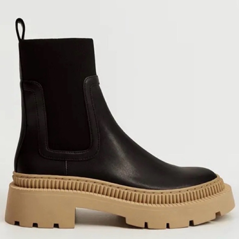 New! Mango platform Chelsea Boots black size 6